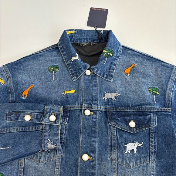 Louis Vuitton LV New Collection Animal Embroidered Denim Jacket Men's - Picture 4 of 14